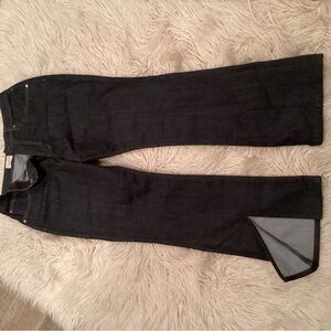 Anthropologie Pilcro women’s Dark Blue wide Jeans with slits size 31